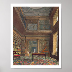 Eton College Library, from 'History of Eton Colleg Poster