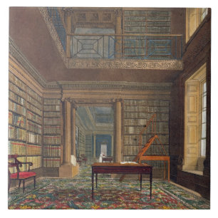 Eton College Library, from 'History of Eton Colleg Tile