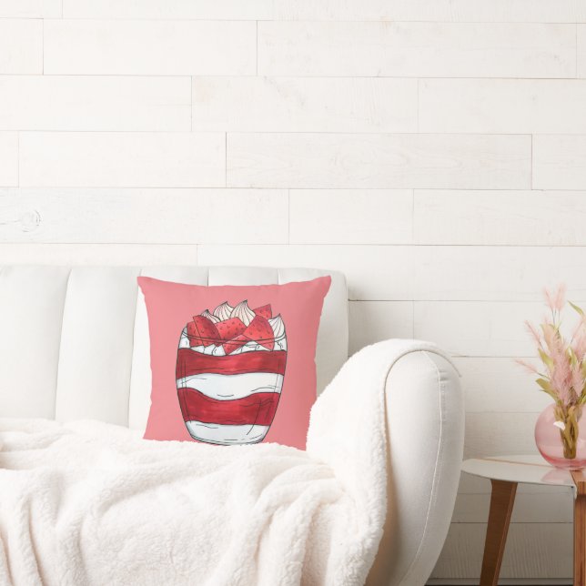 Eton Mess Strawberry Meringue UK British Dessert Cushion (Couch)