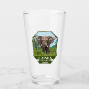 Etosha National Park Namibia Elephant Watercolor Glass