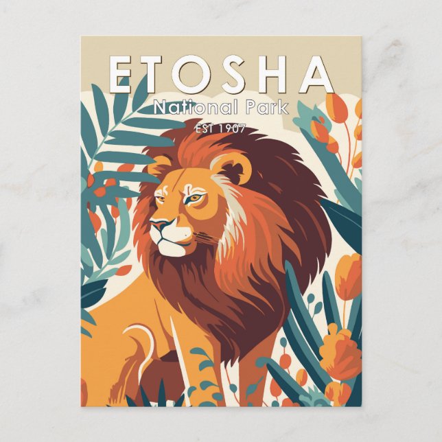 Etosha National Park Namibia Vintage Postcard (Front)