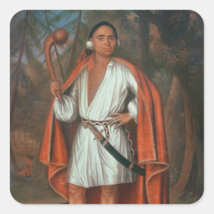 Etow Oh Koam, King of the River Nations, 1710 Square Sticker