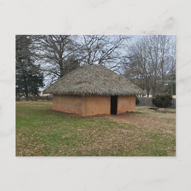  Etowah Thatched Roof House  Postcard (Front)