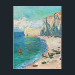 Étretat, The Beach by Claude Monet Postcard<br><div class="desc">Vintage Étretat,  The Beach and the Falaise d’Amont by Claude Monet Postcard. Beautiful oil on canvas painting of Pourville countryside.</div>