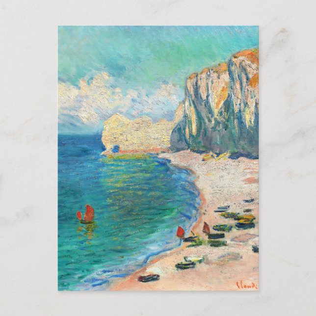 Étretat, The Beach by Claude Monet Postcard (Front)