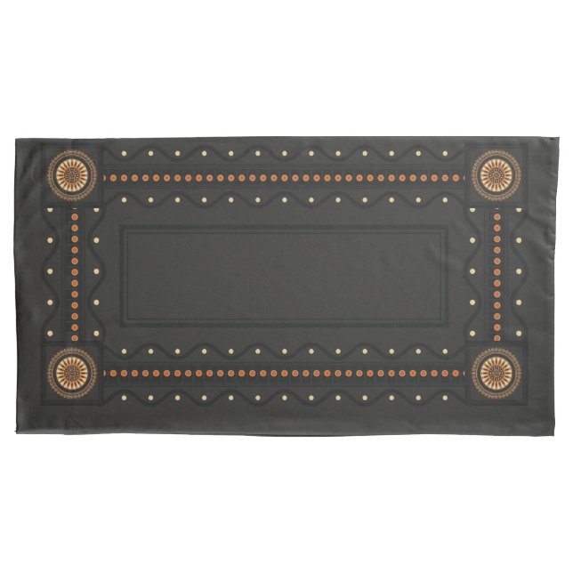 Etruscan Bucchero-style pair of 20x40 pillow cases (Front-Left)