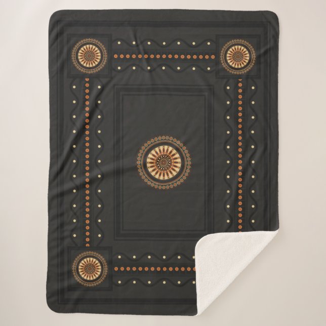 Etruscan Bucchero-style Sherpa Blanket (Front)