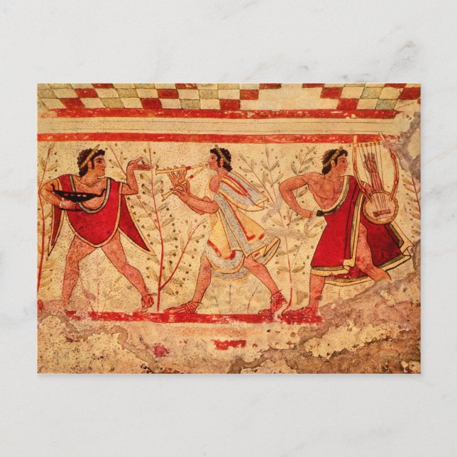Etruscan musicians postcard (Front)