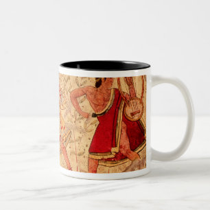 Etruscan musicians Two-Tone coffee mug