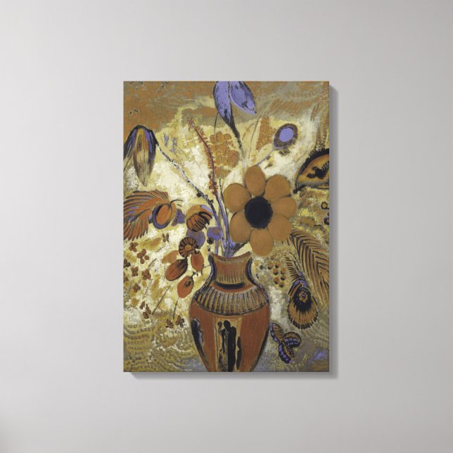 Etruscan Vase with Flowers Canvas Print (Front)