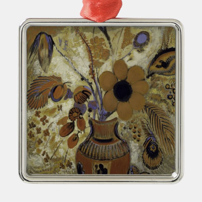 Etruscan Vase with Flowers Metal Tree Decoration (Front)