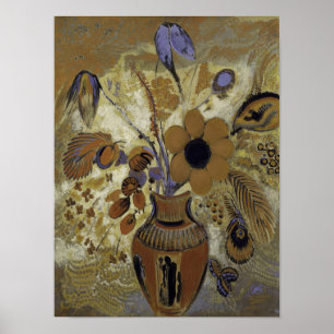 Etruscan Vase with Flowers Poster