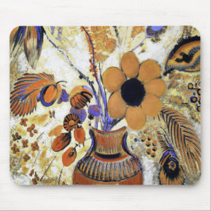 Etruscan Vase with Flowers, Redon Mouse Mat