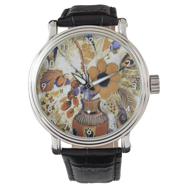 Etruscan Vase with Flowers, Redon Watch (Front)