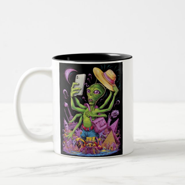 ET's Epic Earth Selfie Two-Tone Coffee Mug (Left)