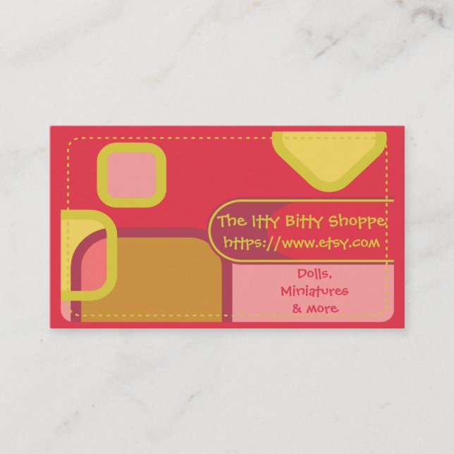 Etsy Shop Colour Blocks Business Card (Front)
