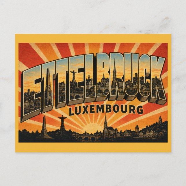 Ettelbruck Luxembourg Memorial Postcard (Front)