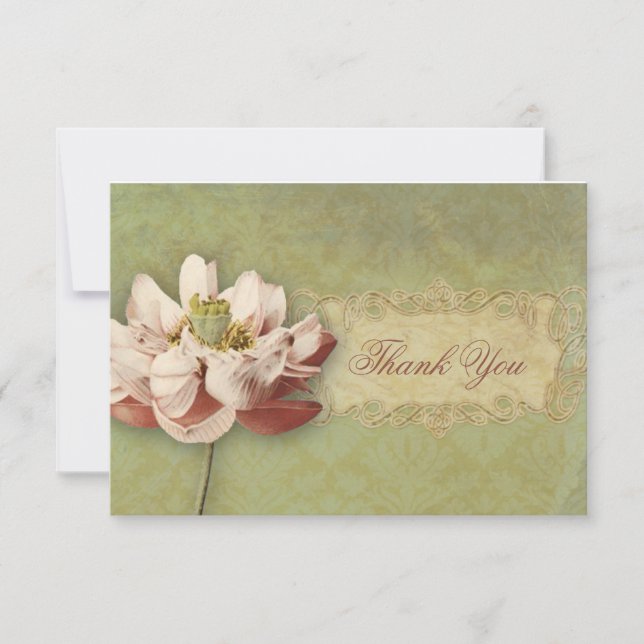 Etude de Fleurs Vintage Wedding Thank You (Front)