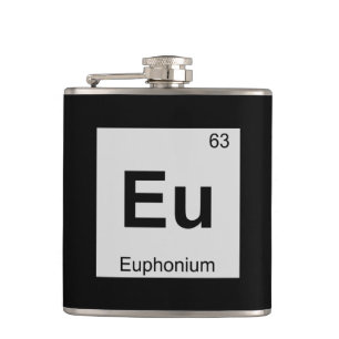 Eu - Euphonium Music Chemistry Periodic Table Hip Flask