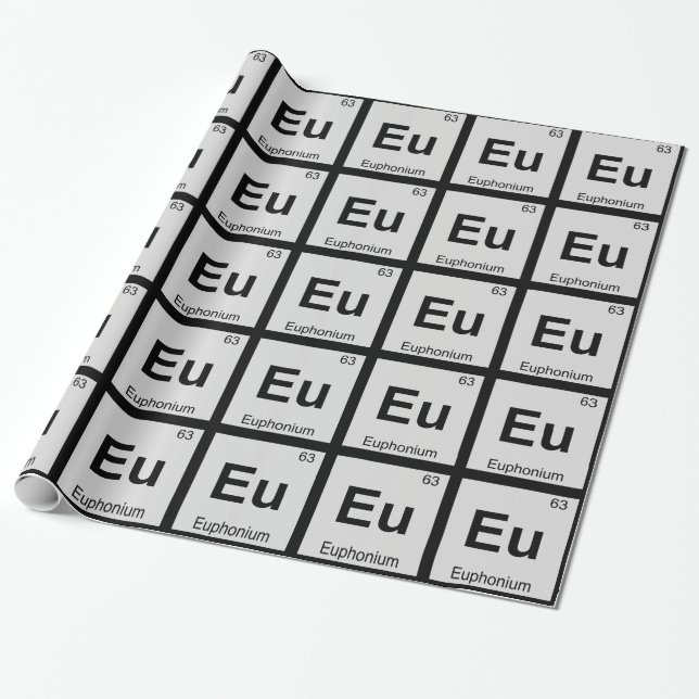 Eu - Euphonium Music Chemistry Periodic Table Wrapping Paper (Unrolled)