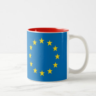 EU Europe Flag Two-Tone Coffee Mug