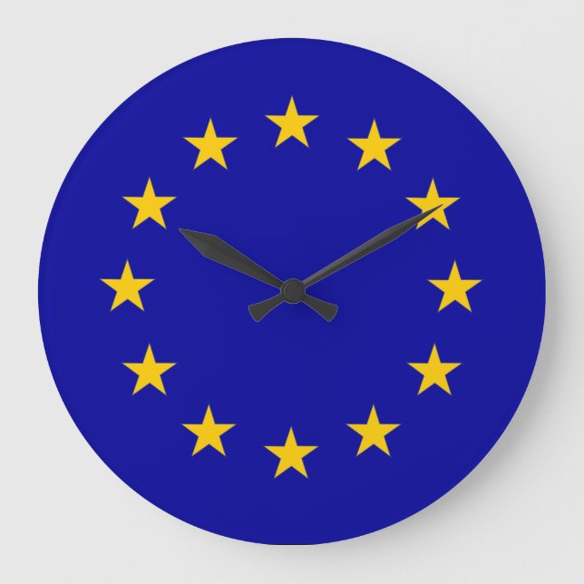 EU European Union blue with gold stars Large Clock (Front)