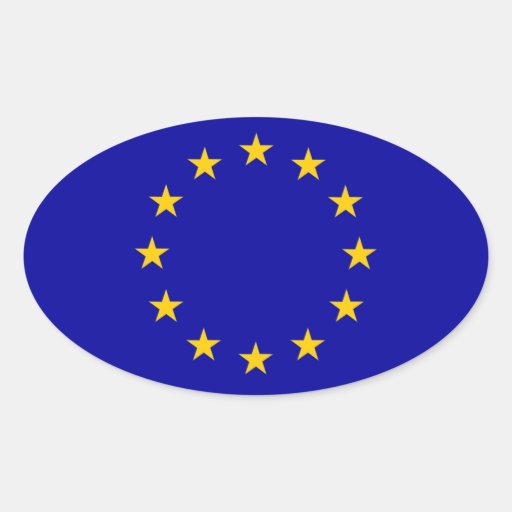 Image of EU European Union Flag Oval Sticker
