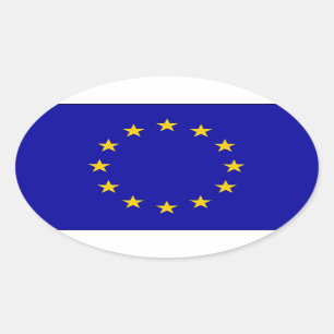 EU European Union Flag Oval Sticker