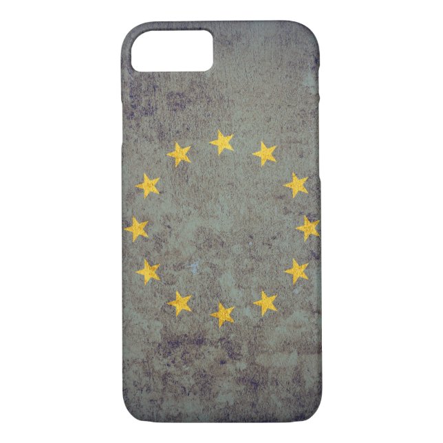 EU Flag - Grunge Case-Mate iPhone Case (Back)