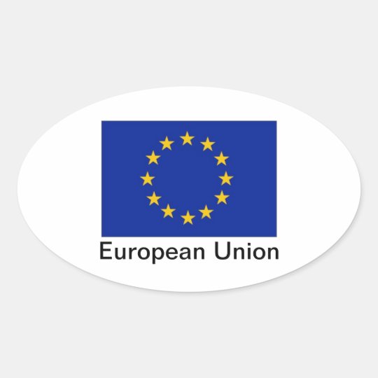 EU flag oval stickers