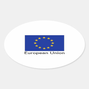 EU flag oval stickers