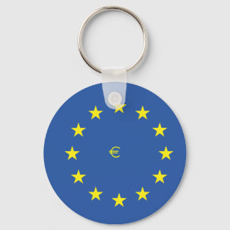 EU flag.with EURO Symbol Key Ring