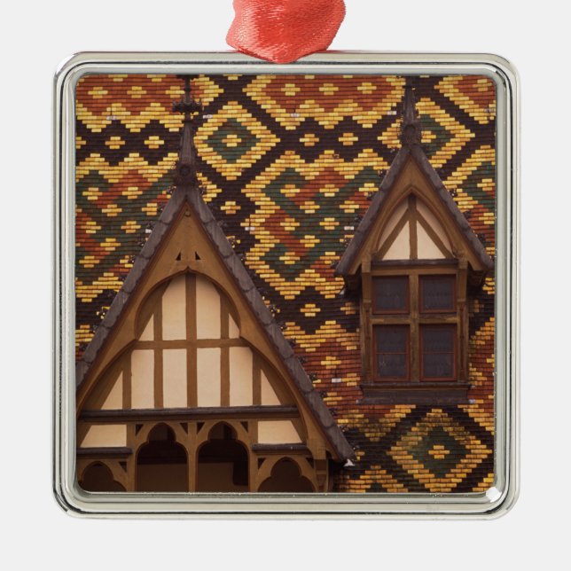 EU, France, Burgundy, Cote d'Or, Beaune. Tiled Metal Tree Decoration (Front)