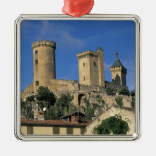 EU, France, Foix, Ariege, Pyrenees. Chateau Metal Tree Decoration