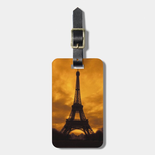 EU, France, Paris.  Eiffel Tower. Luggage Tag (Front Vertical)