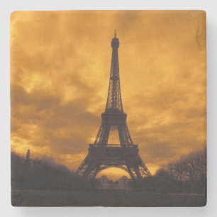 EU, France, Paris.  Eiffel Tower. Stone Coaster