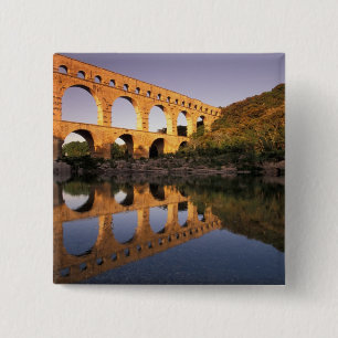 EU, France, Provence, Gard, Pont du Gard. 2 15 Cm Square Badge