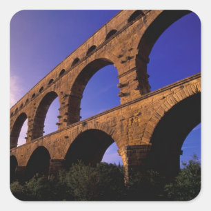 EU, France, Provence, Gard, Pont du Gard. 3 Square Sticker