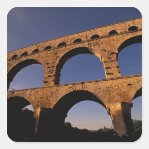 EU, France, Provence, Gard, Pont du Gard. 4 Square Sticker