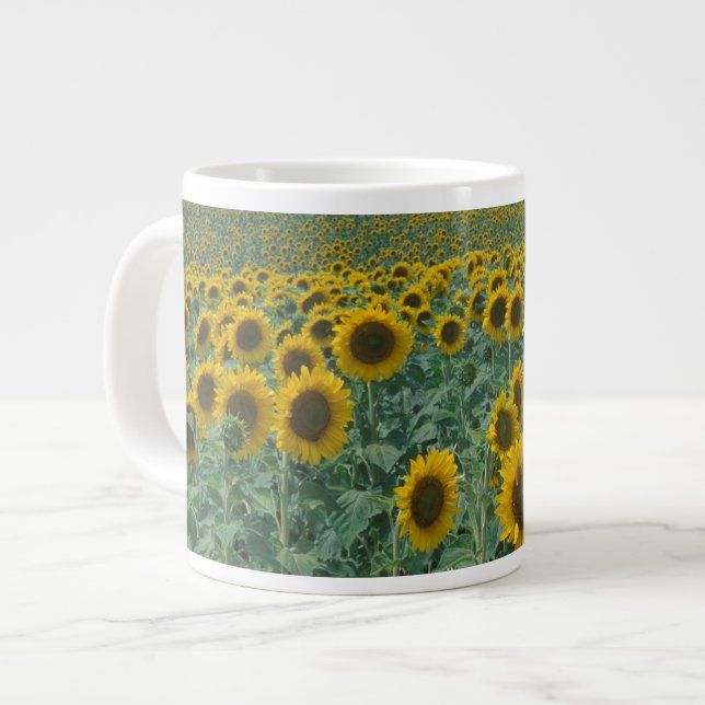 EU, France, Provence, Sunflower field Large Coffee Mug (Front Left)