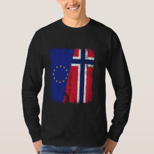 EU Norway Half Flag European Union Norwegian Ances T-Shirt