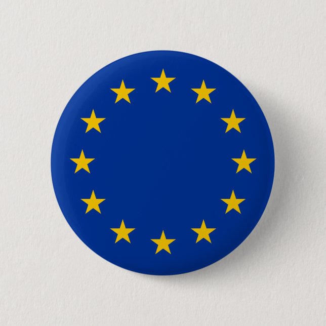 EU - Remain - European Union Flag 6 Cm Round Badge (Front)