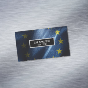 EU silk flag Magnetic Business Card
