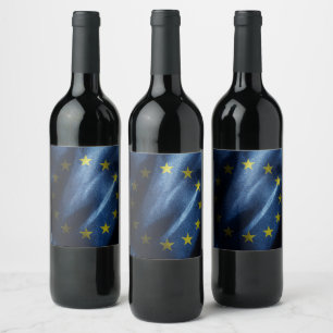 EU silk flag Wine Label