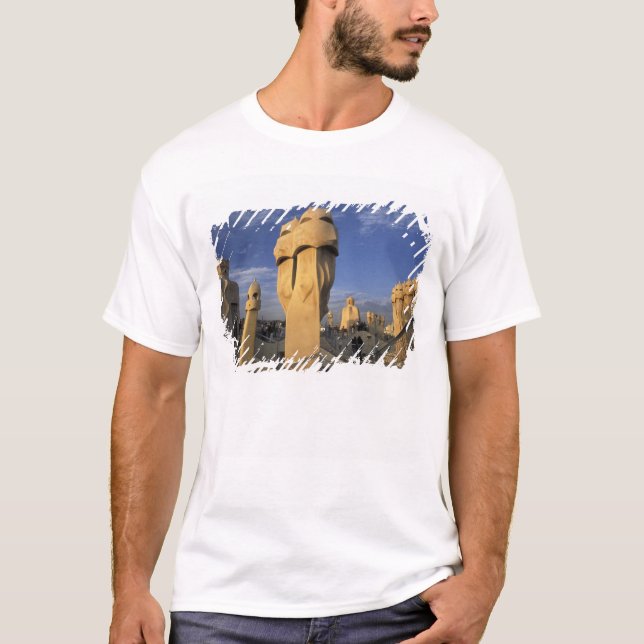 EU, Spain, Catalonia, Barcelona. Antonio Gaudi's T-Shirt (Front)