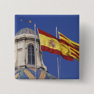 EU, Spain, Catalonia, Palau de la Generalitat. 15 Cm Square Badge