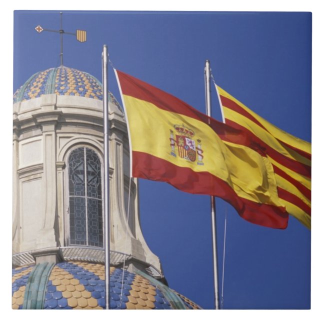 EU, Spain, Catalonia, Palau de la Generalitat. Tile (Front)