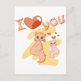 Eu te amo gatos - I love you cats Postcard