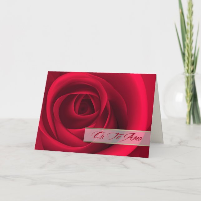 Eu Te Amo. Valentine's Day Card in Portuguese (Front)