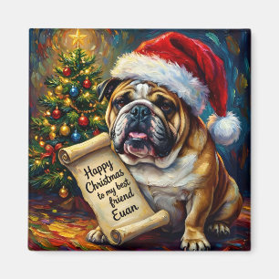 EUAN ~ BULLDOG Christmas Greetings ~ Magnet